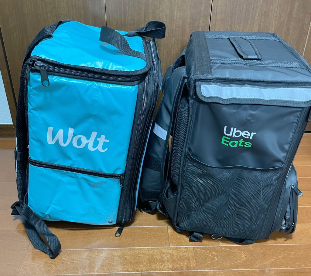 WoltバッグとUber Eatsバッグの比較2